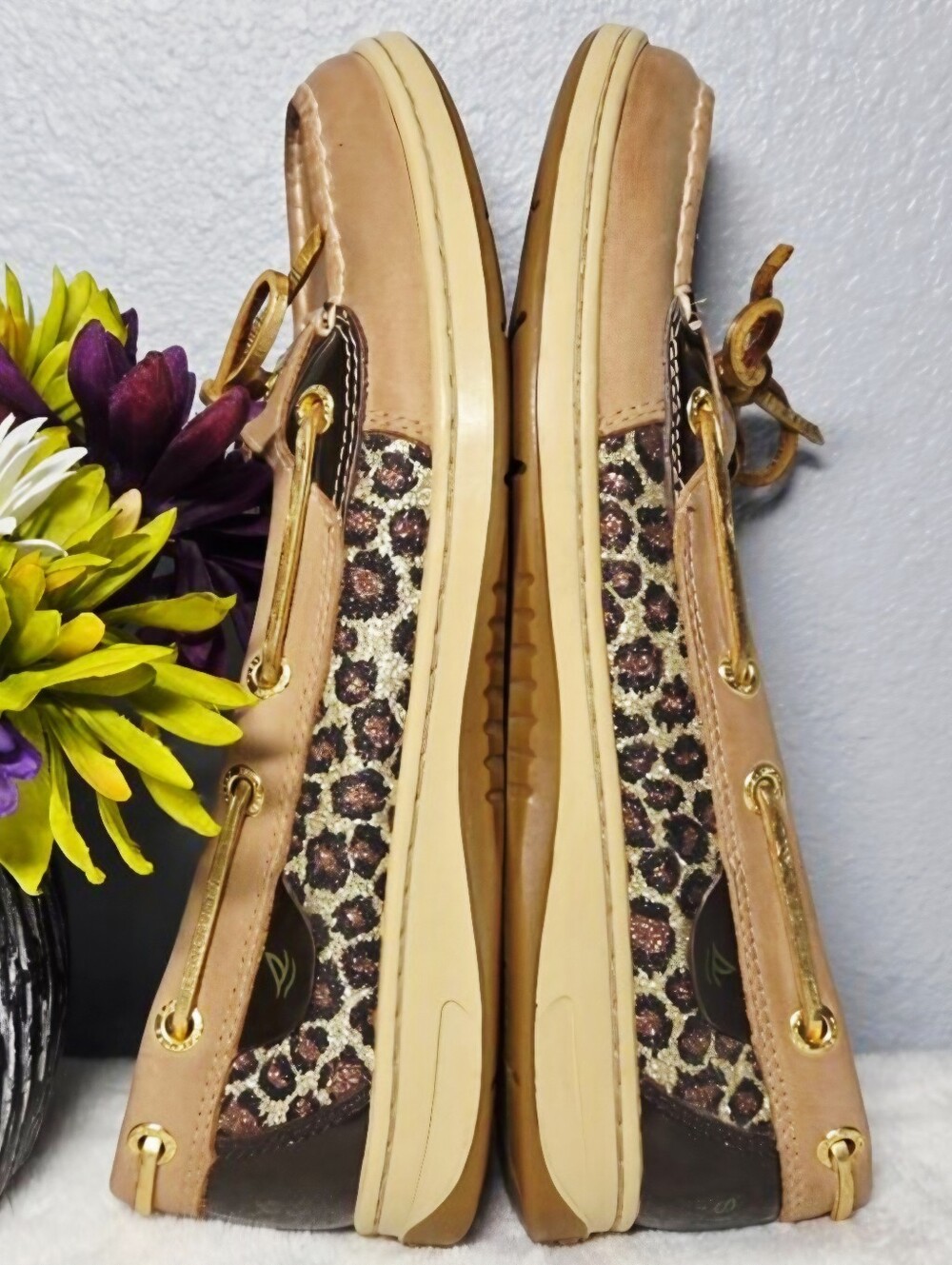 Sperry Leopard Sparkle Metallic Panel Boat Shoes - EUC – Size: 7.5 (Women’s) - Picture 2 of 11